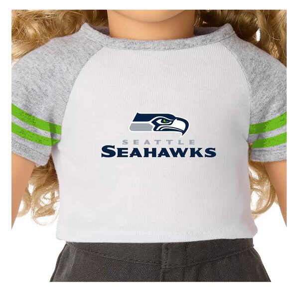 American Girl Doll NFL Seattle SEAHAWKS FAN TEE + STAR JEGGINGS Football Outfit - Picture 7 of 13
